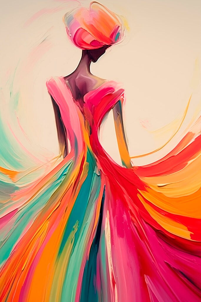 Painting of a woman in a dress