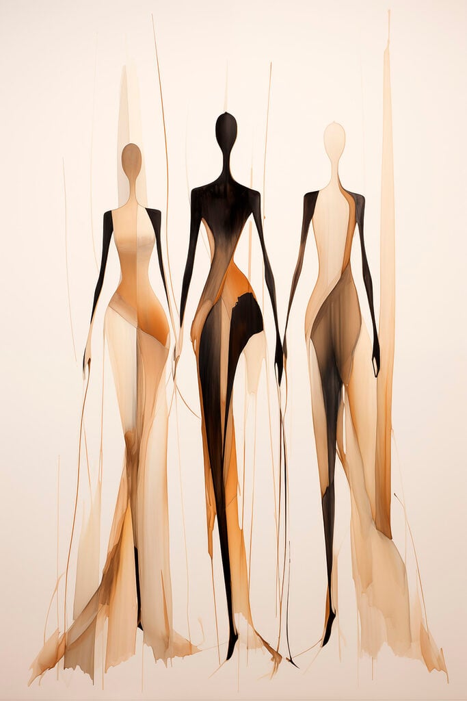 Group of women standing in a line