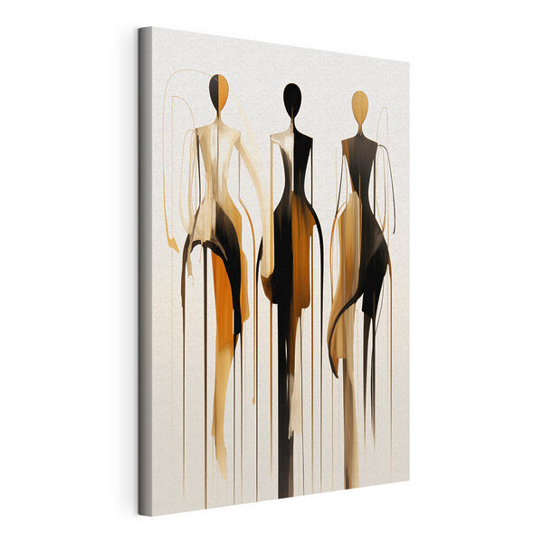 Group of mannequins with flowing paint