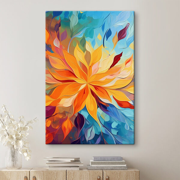 Tablouri Tablouri Floare colorată cu multe frunze (SKU: s47445)