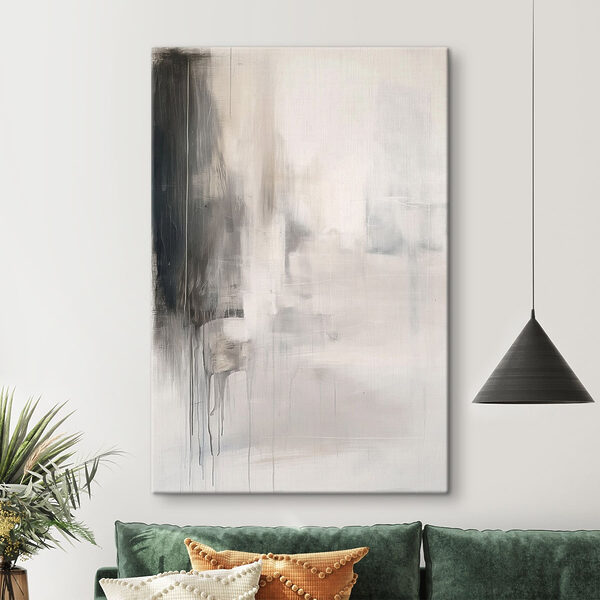 Tablouri Tablouri Pictură abstractă în alb și negru (SKU: s47458)