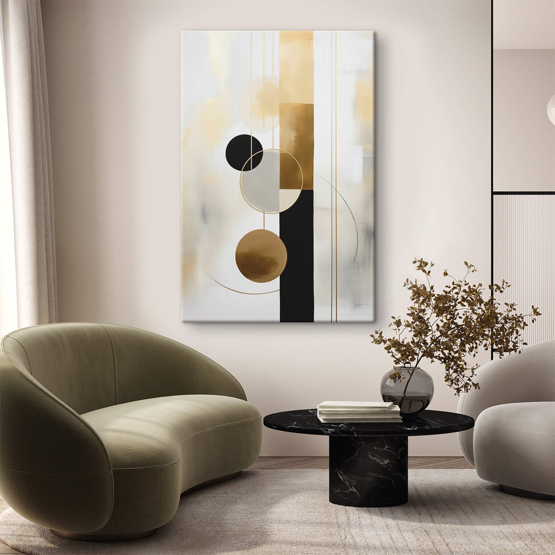 Painting of circles and lines