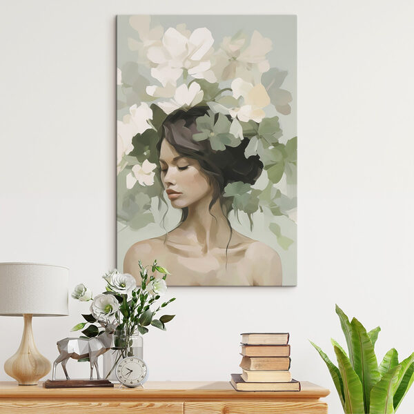 Tablouri Tablouri Femeie cu flori pe cap (SKU: s47807)