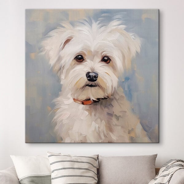 Painting of a white dog