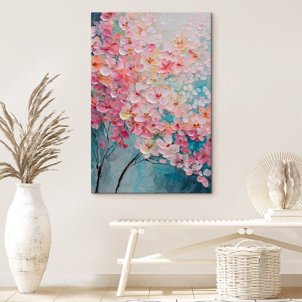 Painting of pink flowers
