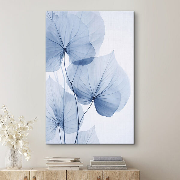 Tablouri Tablouri Frunze albastre delicate pe un fundal deschis (SKU: s48164)