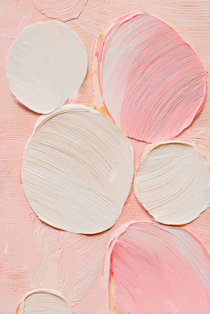 Group of white and pink circles