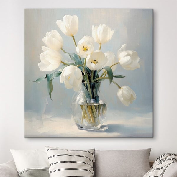 Vase of white flowers