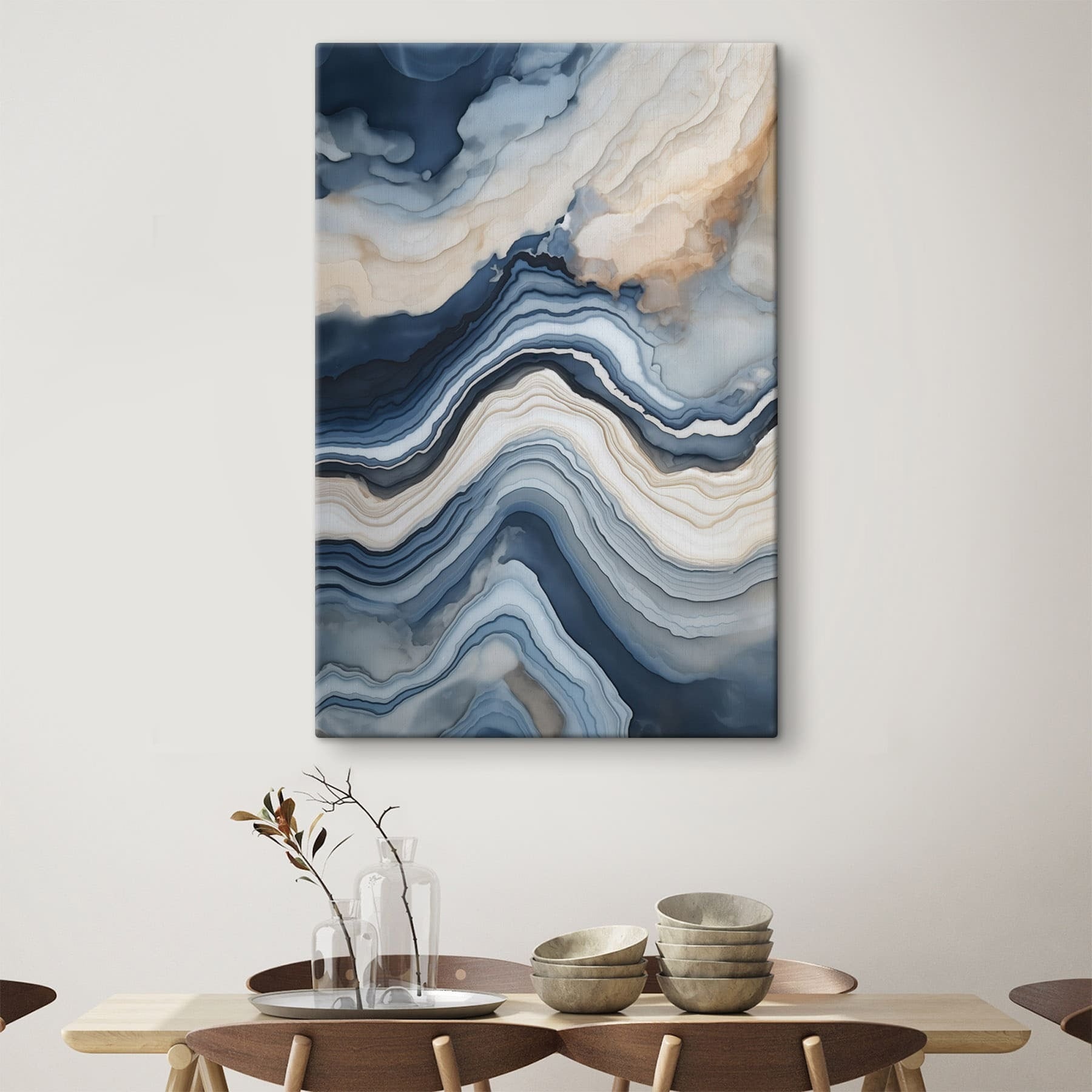 Fluid waves of cool colors
