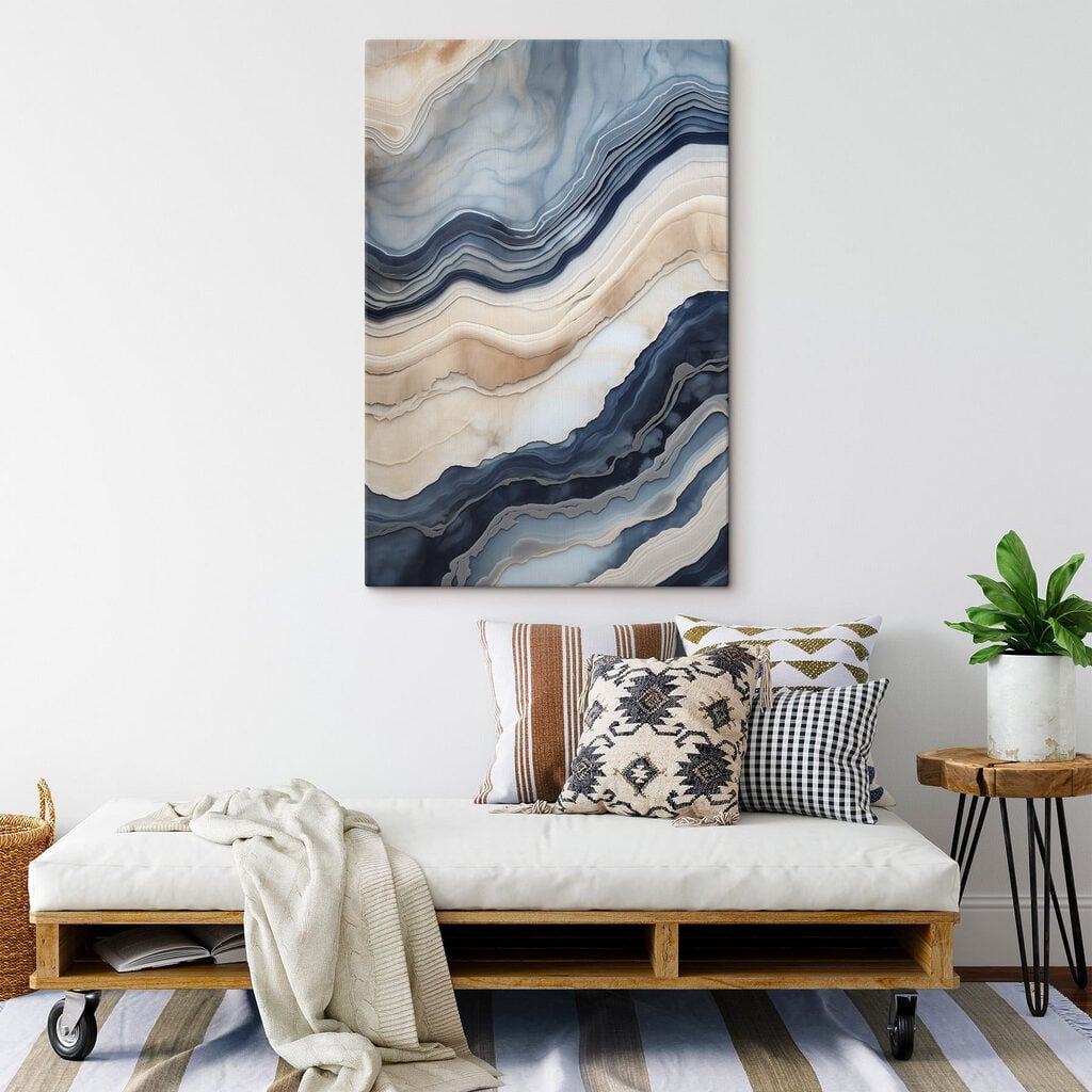 Waves of calming blue and beige