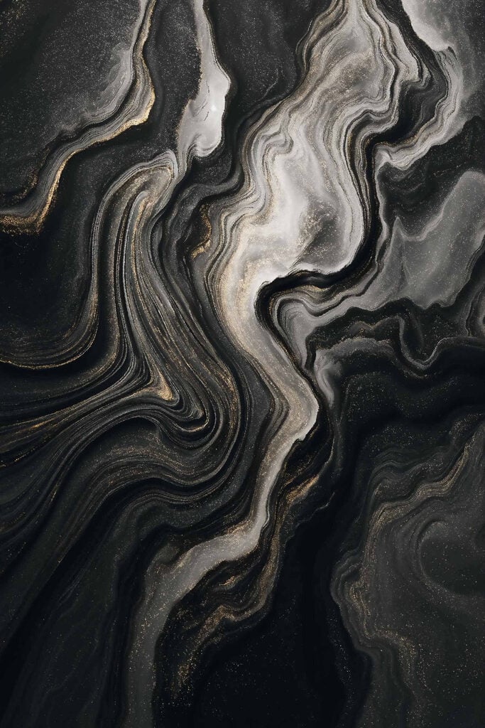 Black and white marbled surface