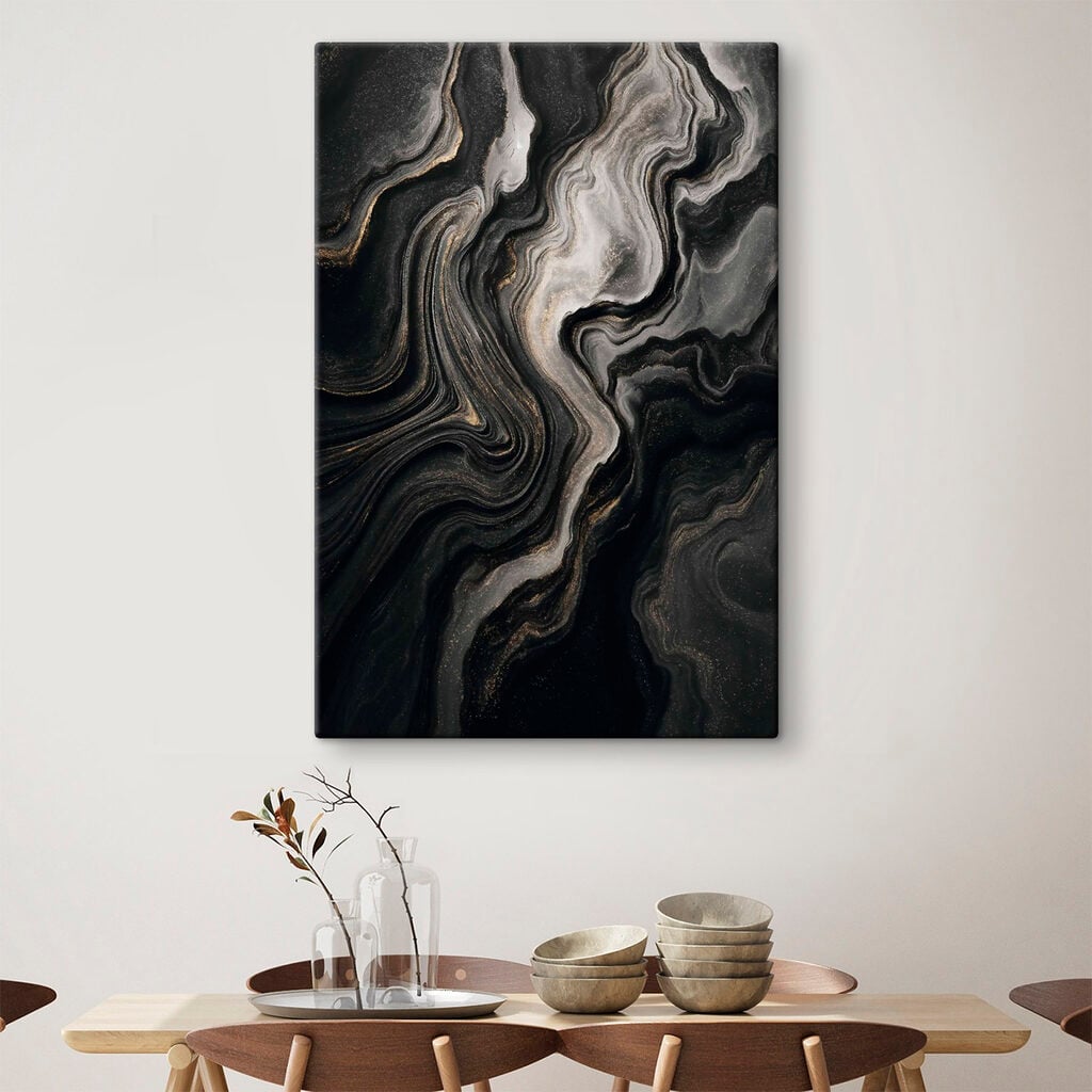 Black and white marbled surface