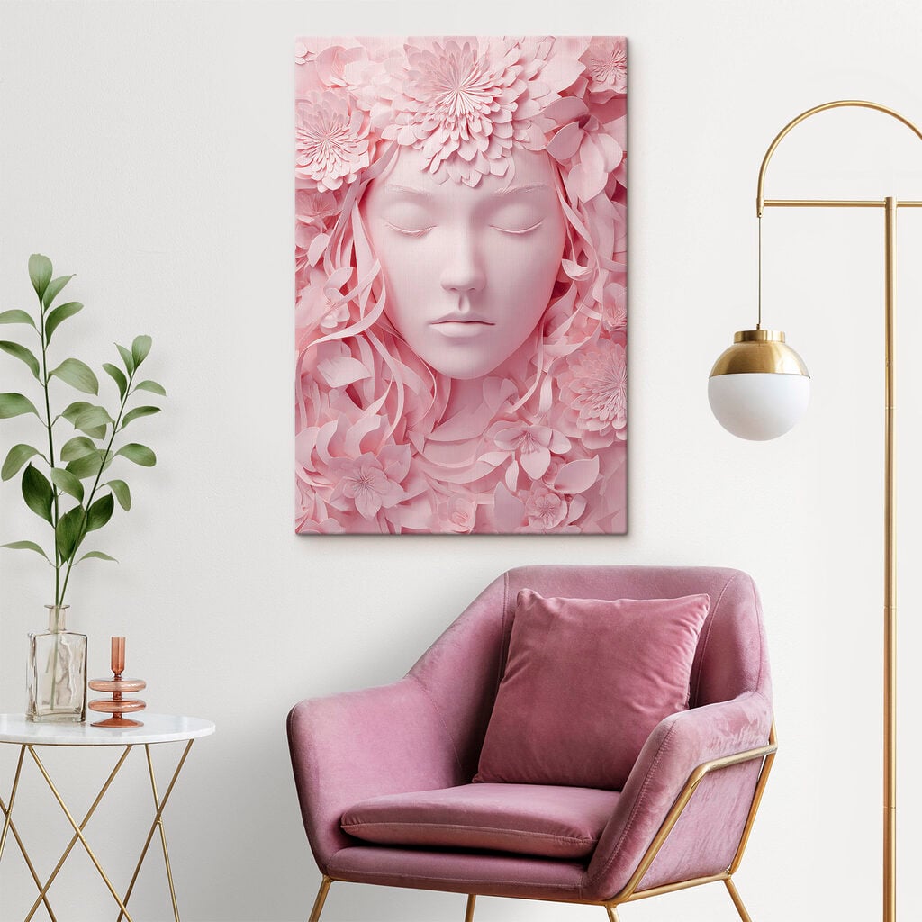Face made of paper flowers