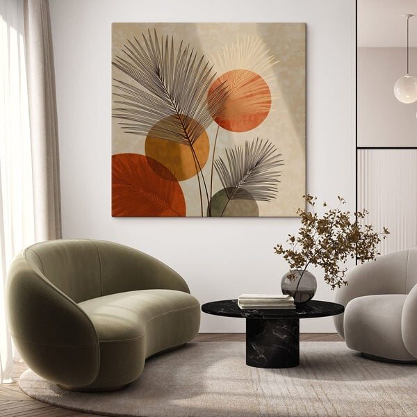 Tablouri Tablouri - Frunziș viu colorat, cu motive circulare (SKU: s48557)