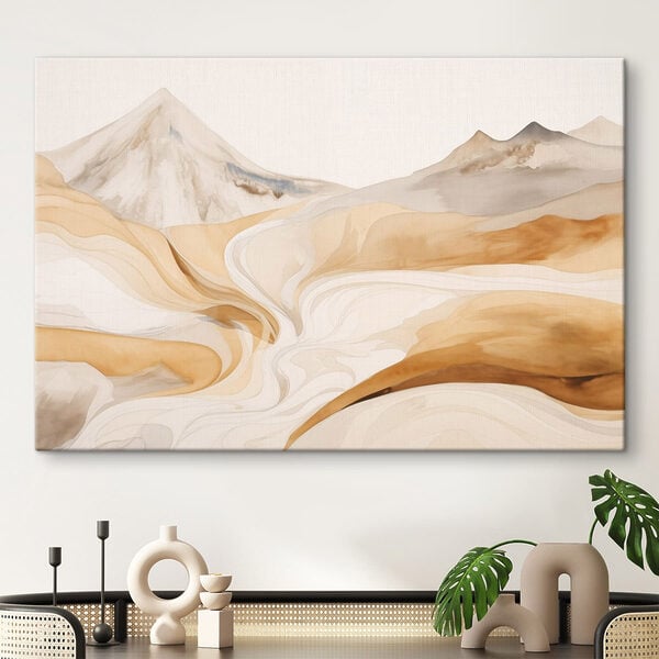 Watercolor painting of a desert landscape