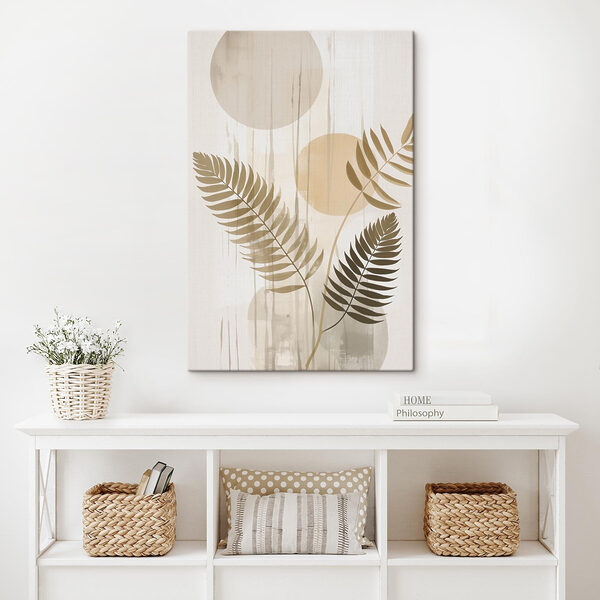 Tablouri Tablouri Frunzișul delicat se îmbină cu forme abstracte suave (SKU: s48662)