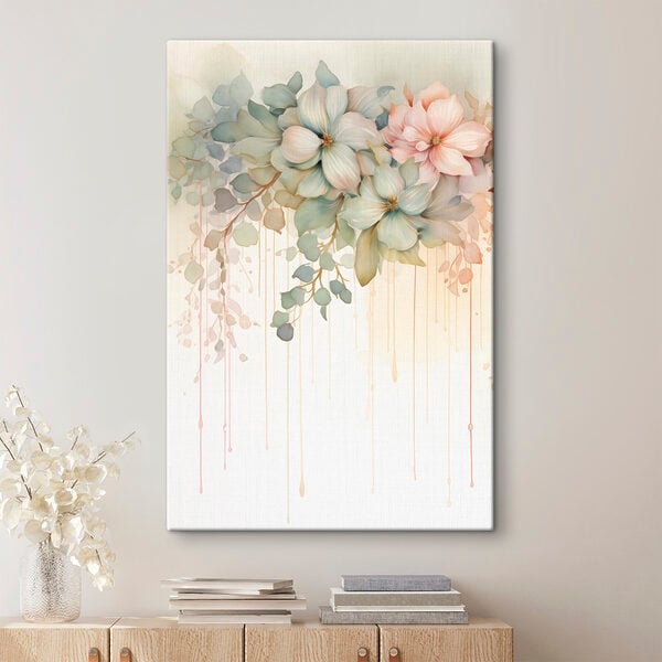 Painting of flowers on a white background