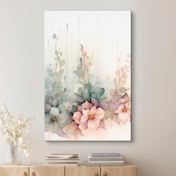 Painting of flowers and leaves