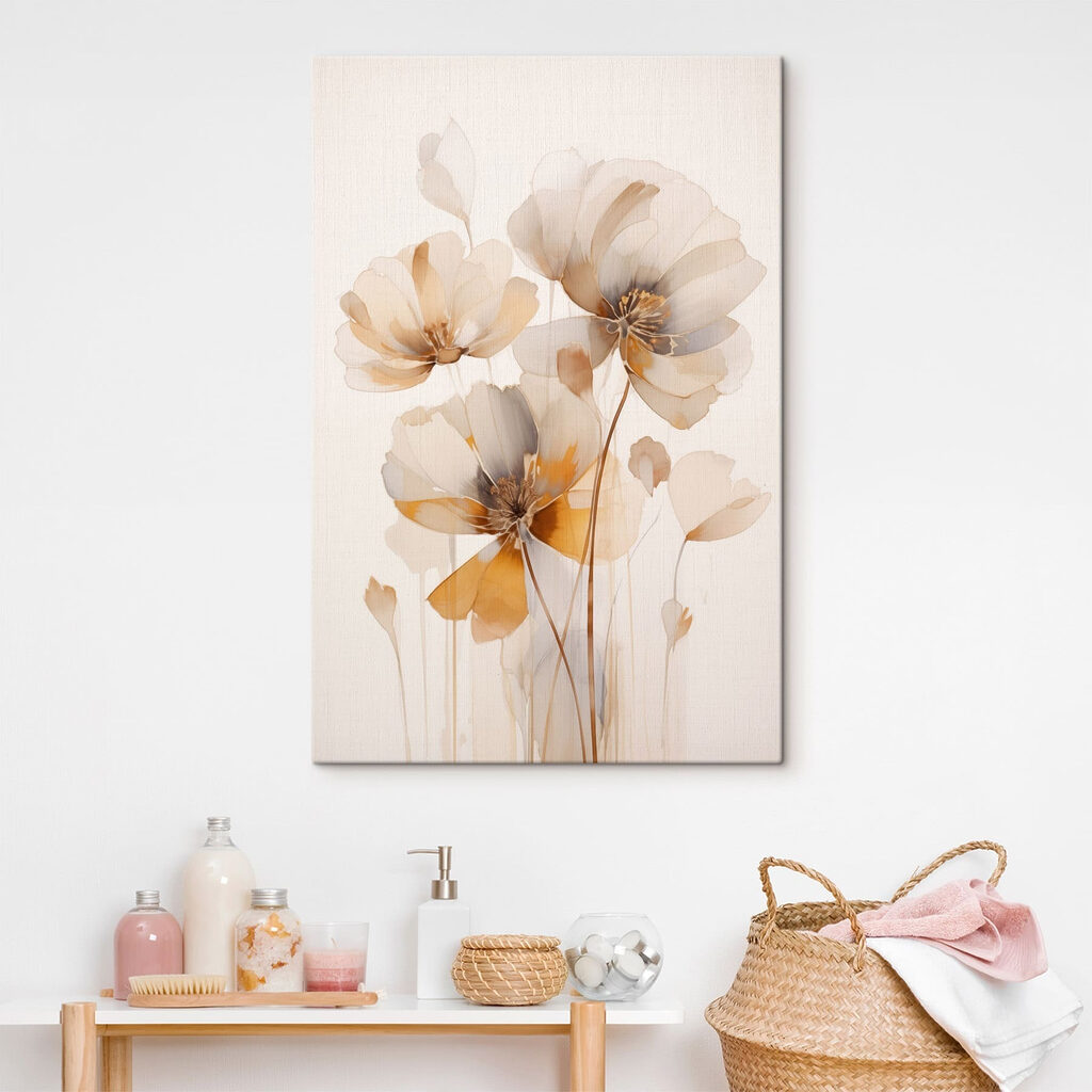Painting of flowers on a white background
