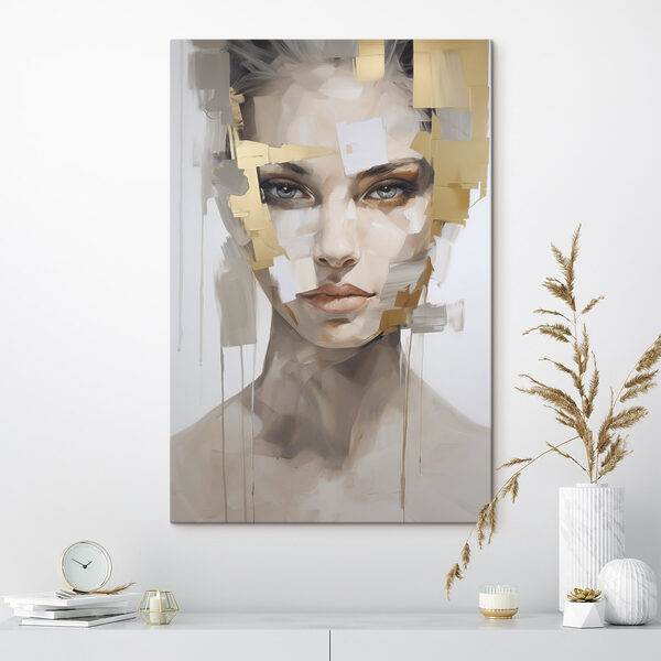 Tablouri Tablouri - Frumusețe abstractă în nuanțe discrete (SKU: s49046)