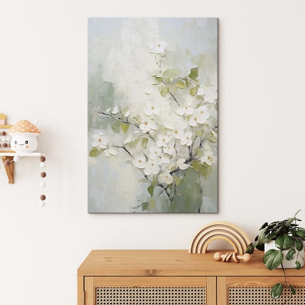 Tablouri Tablouri Tablou cu flori albe pe o ramură (SKU: s49048)
