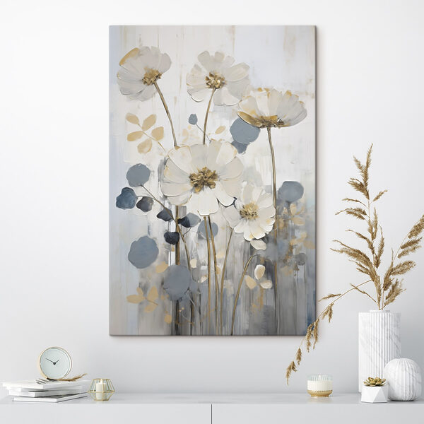 Painting of flowers and leaves