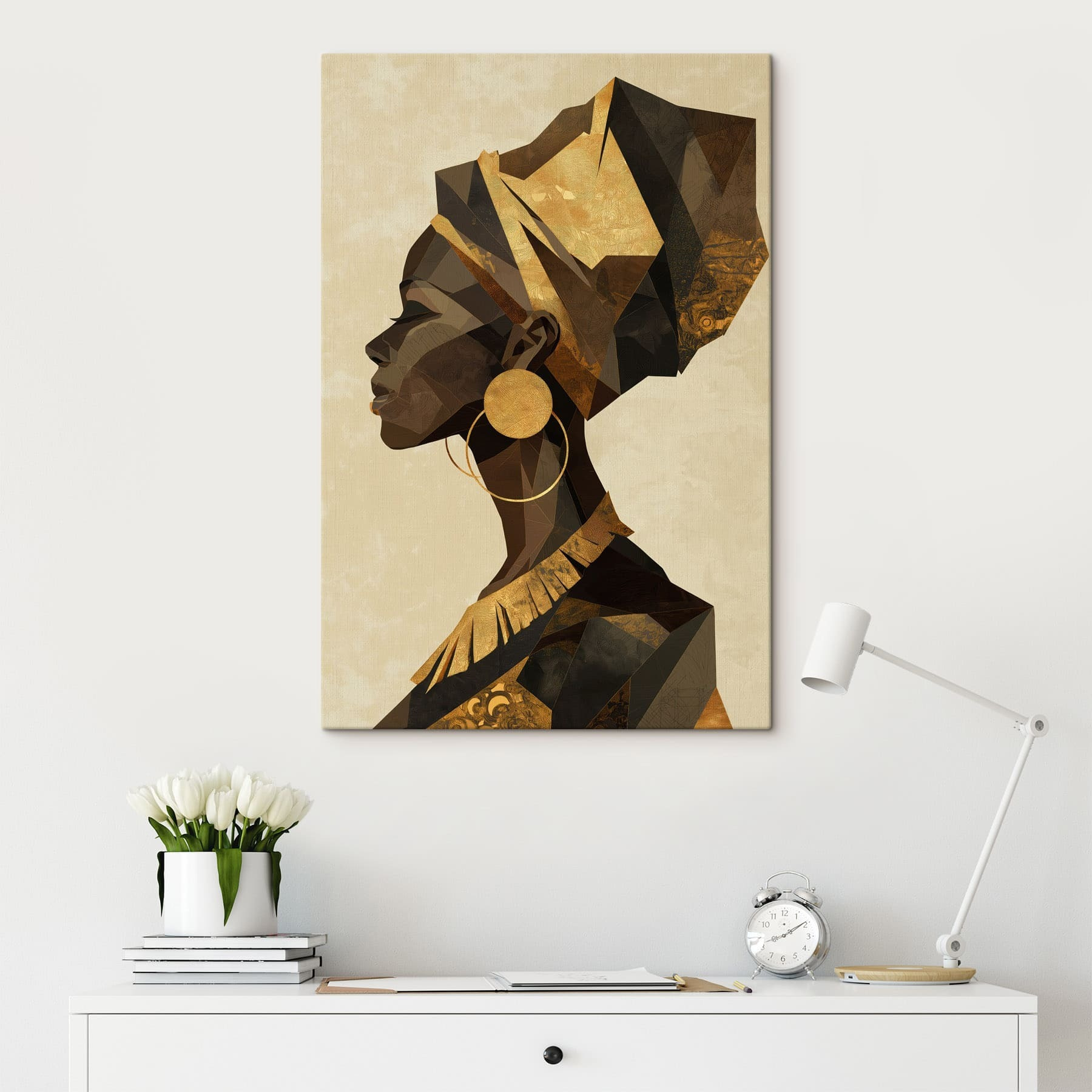 Profile of a woman with a turban
