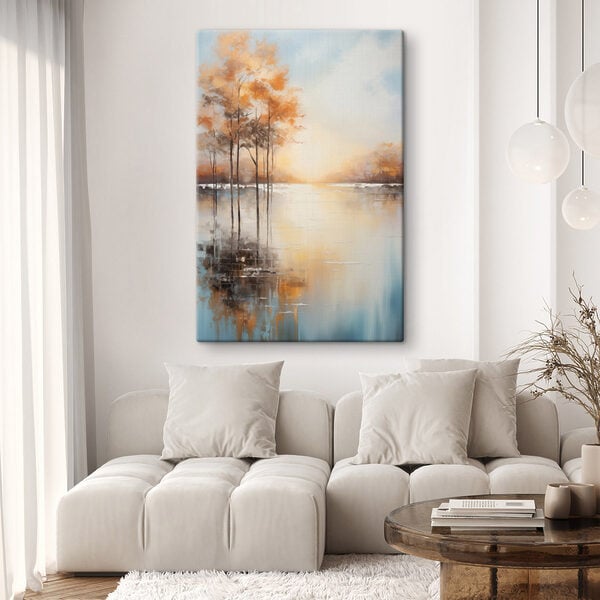 Tablouri Tablouri Tablou cu copaci pe malul unui lac (SKU: s49152)