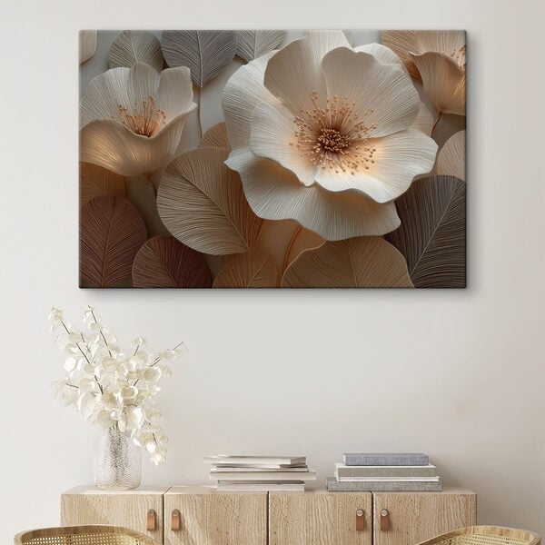 Intricate flower and leaf design artwork