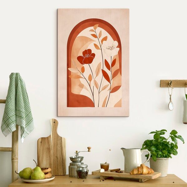 Painting of flowers and leaves