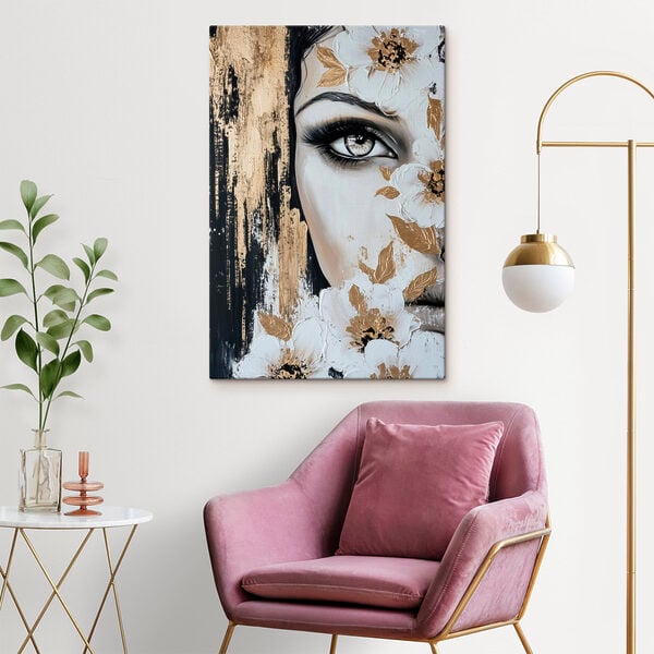 Delicate flowers embellishing a portrait