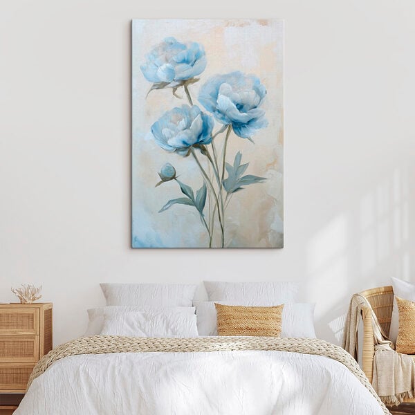 Painting of blue flowers