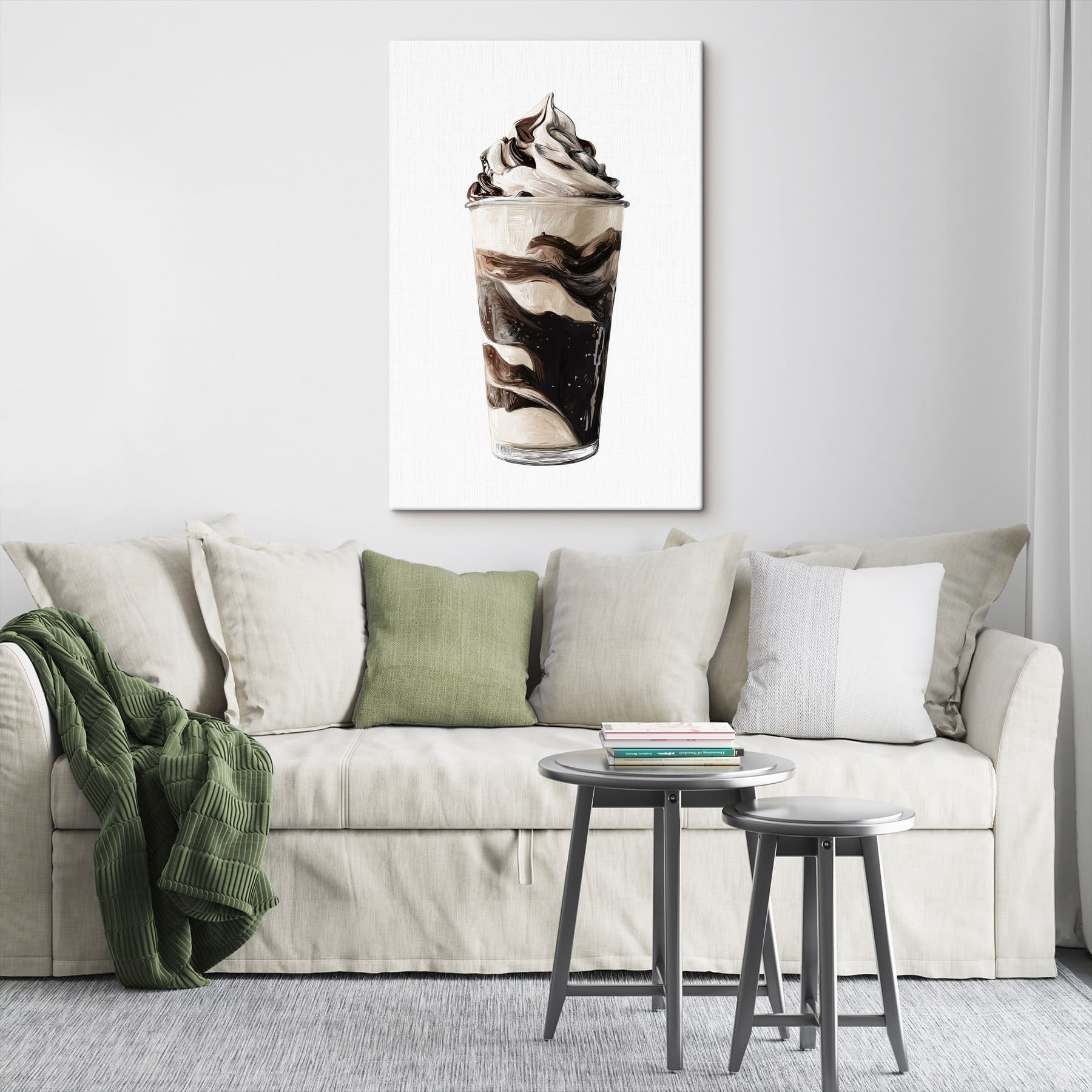 Chocolate and vanilla ice cream in a cup