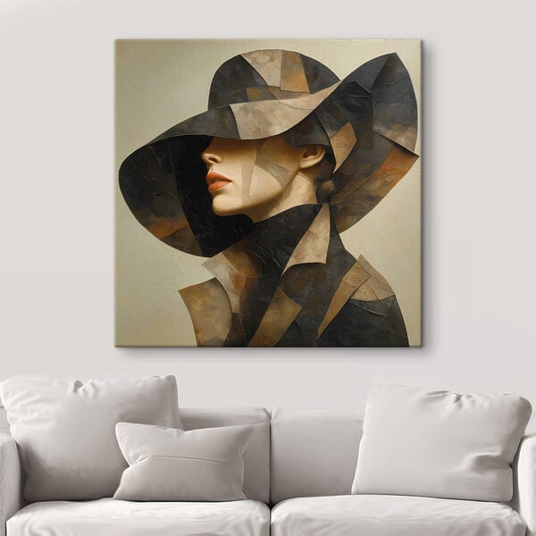 Painting of a woman wearing a hat