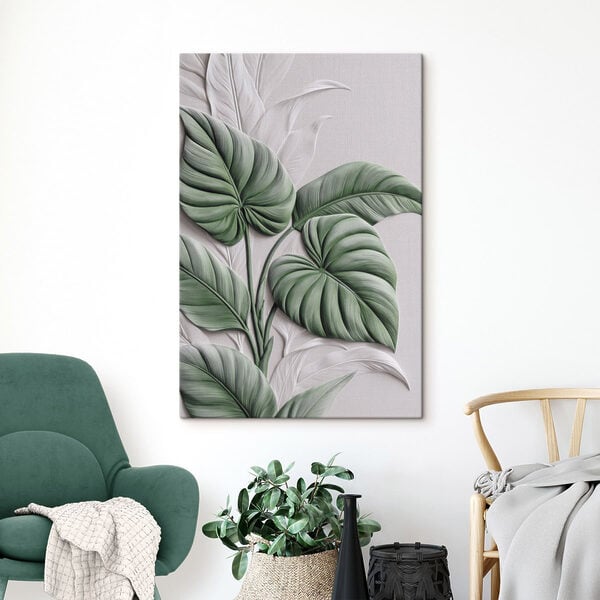 Lush greenery on textured background