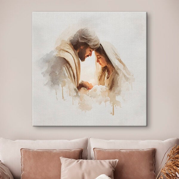 Man and woman in blankets looking at each other