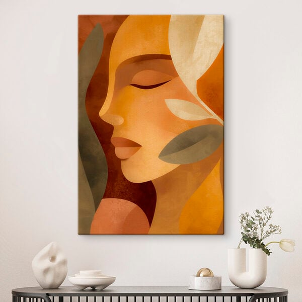 Soft hues in serene profile art
