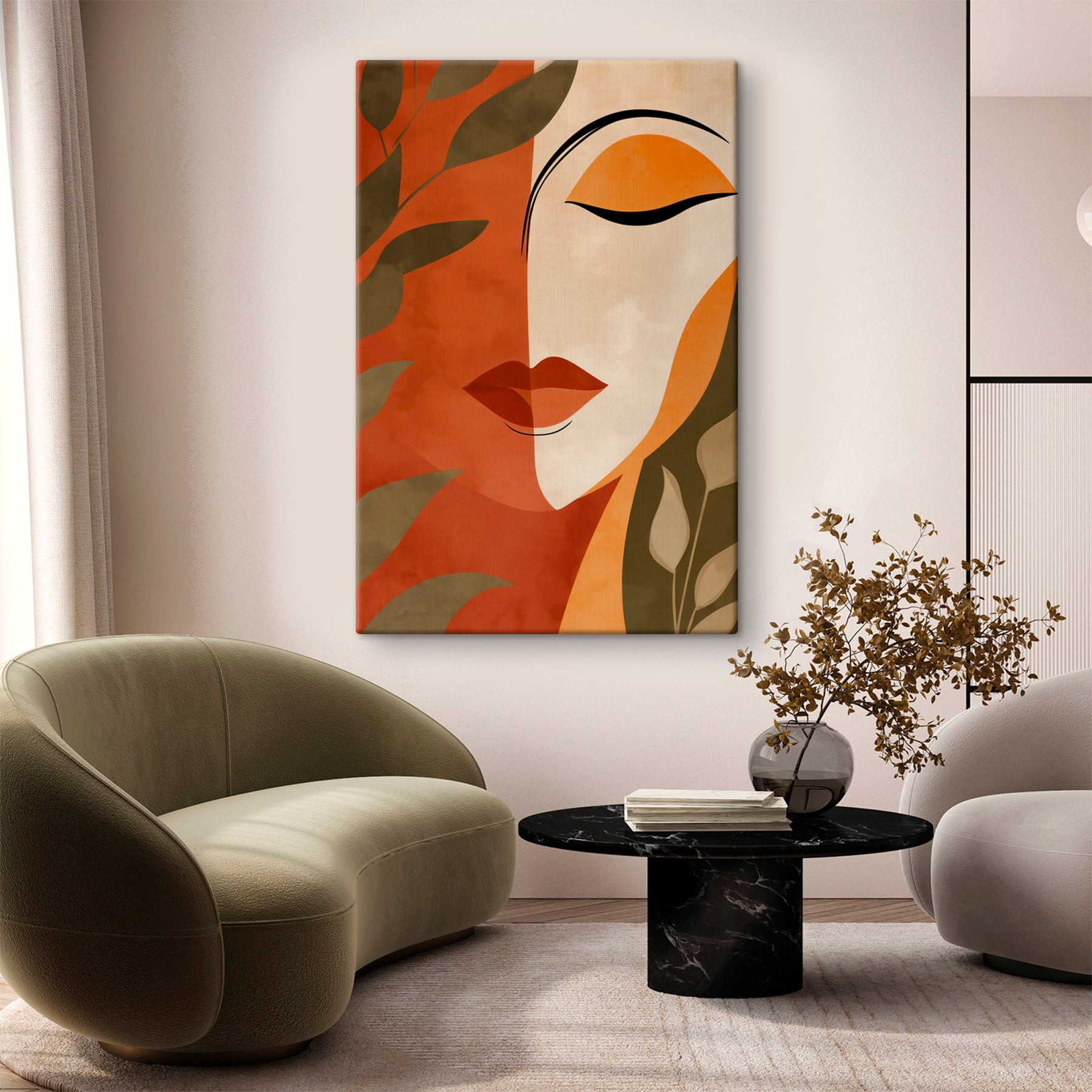 Painting of a woman's face