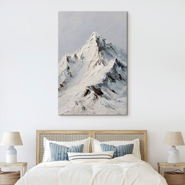 Snowy mountain with snow on top