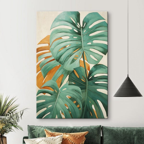 Tablouri Tablouri Frunze pline de viață, care creează o atmosferă tropicală (SKU: s49468)