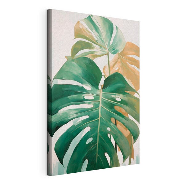 Green leaves with vibrant hues