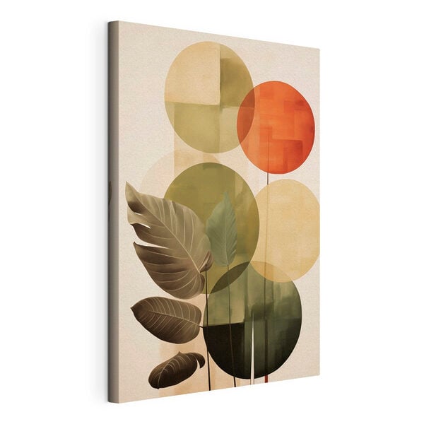 Group of leaves and circles