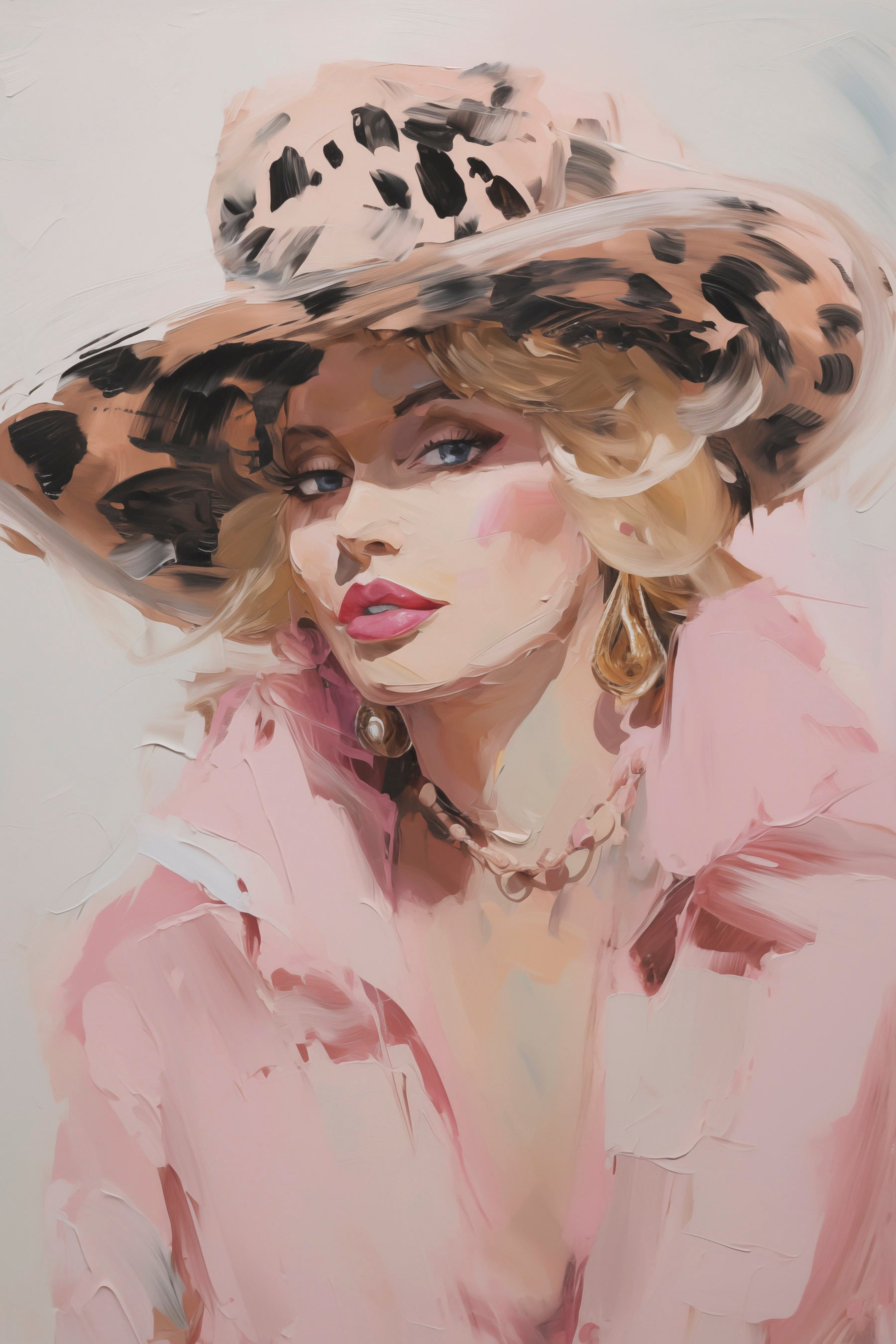 Painting of a woman wearing a hat