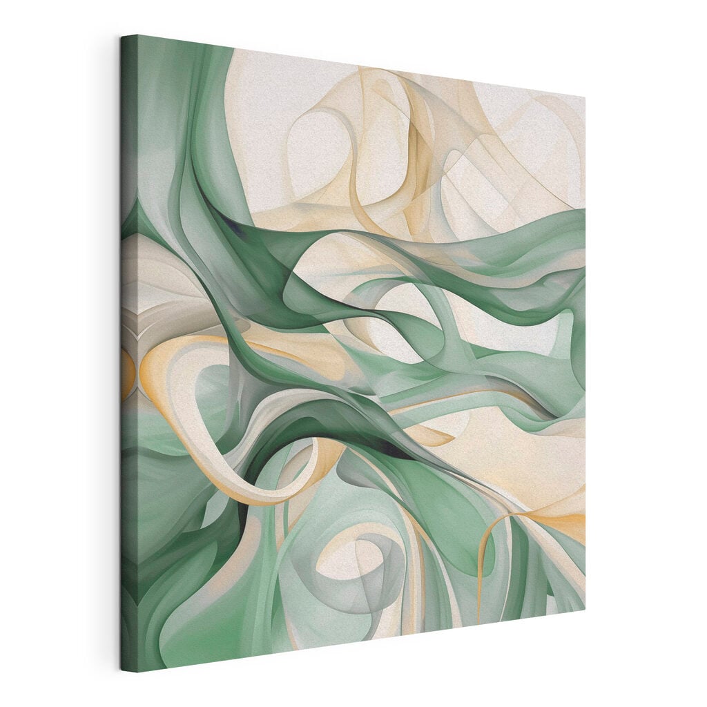 Green and white swirls