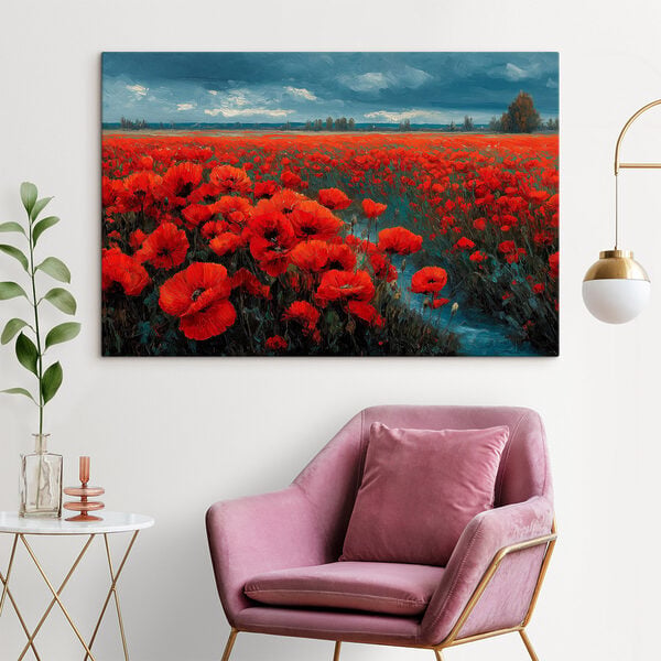 Tablouri Tablouri Câmp de flori roșii (SKU: s49631)