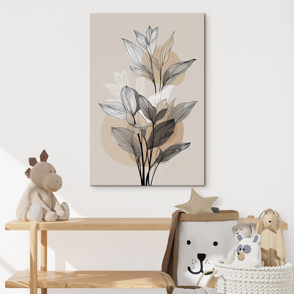 Tablouri Tablouri Frunze delicate pe un fundal delicat (SKU: s49649)