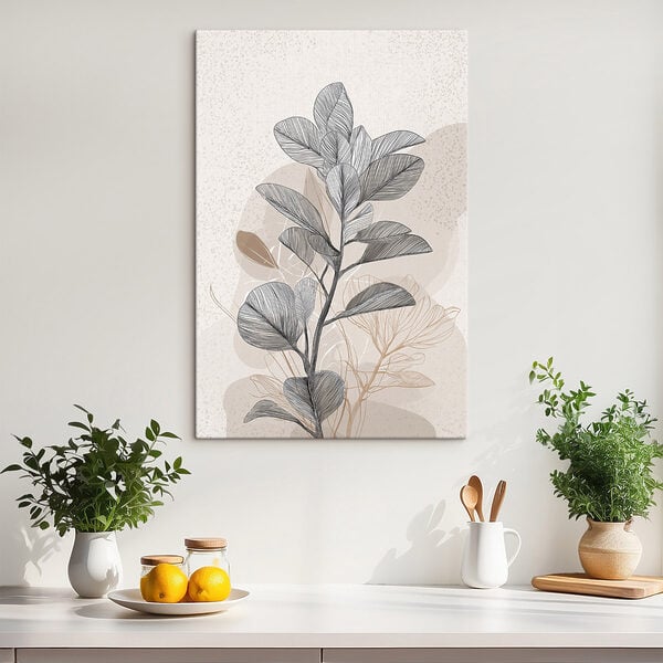 Tablouri Tablouri Plantă cu frunze albe și negre (SKU: s49651)