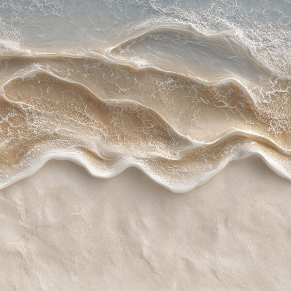 Gentle waves caressing sandy shore