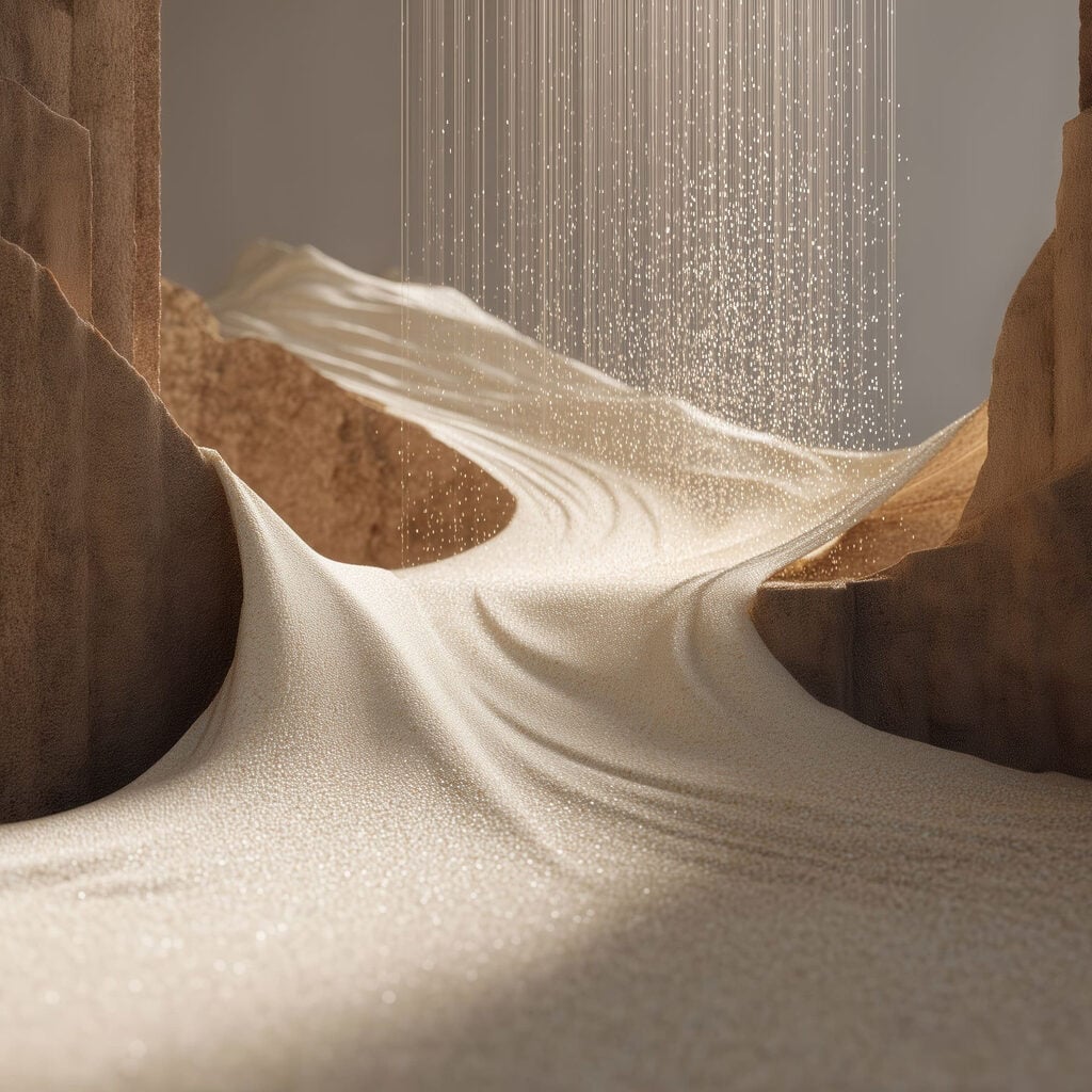 Sand flowing over rocks Sand flowing over rocks