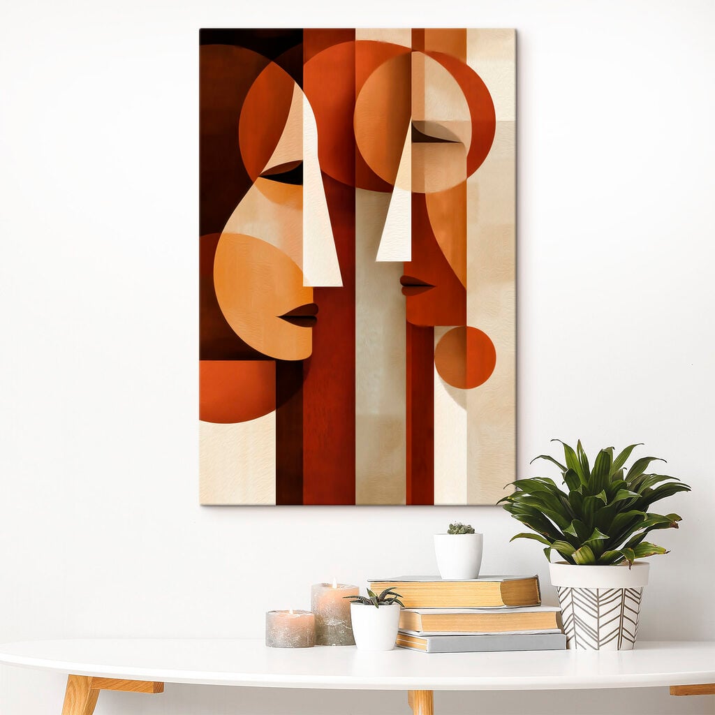 Painting of a couple of faces